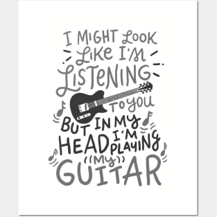 Cool Musician - Funny Guitar PlayerMusic Lover Guitarist Gift Posters and Art